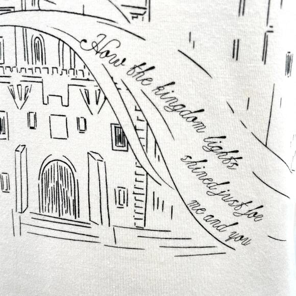 Taylor Swift Speak Now Babydoll Tee Kingdom Lights Castle Dragons Cream Size XS - Picture 7 of 12